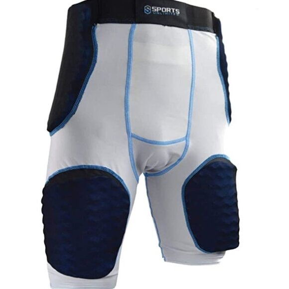 Sports Unlimited Adult 5 Pad Integrated Football Girdle 2.0, WHITE - Picture 1 of 6